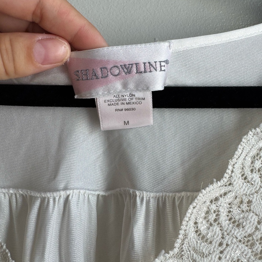 Shadowline Lace Nightgown M Vintage Coquette Bridal Retro Romantic Slip Dress - Picture 2 of 5